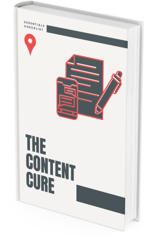 An image of a book titled "The Content Cure" From Maxim Marketer