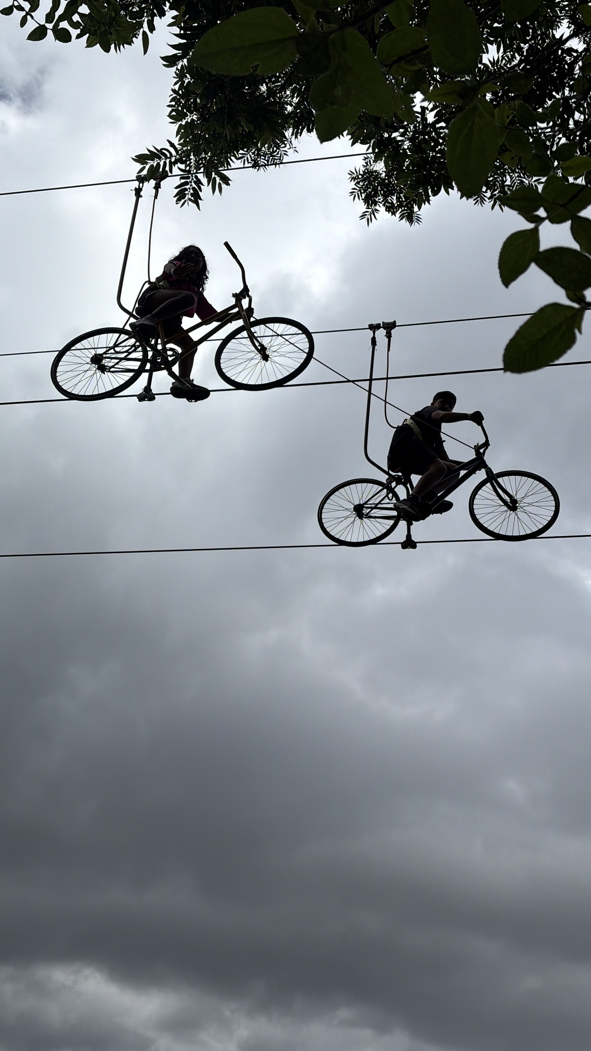 Bike ziplining at Altamira