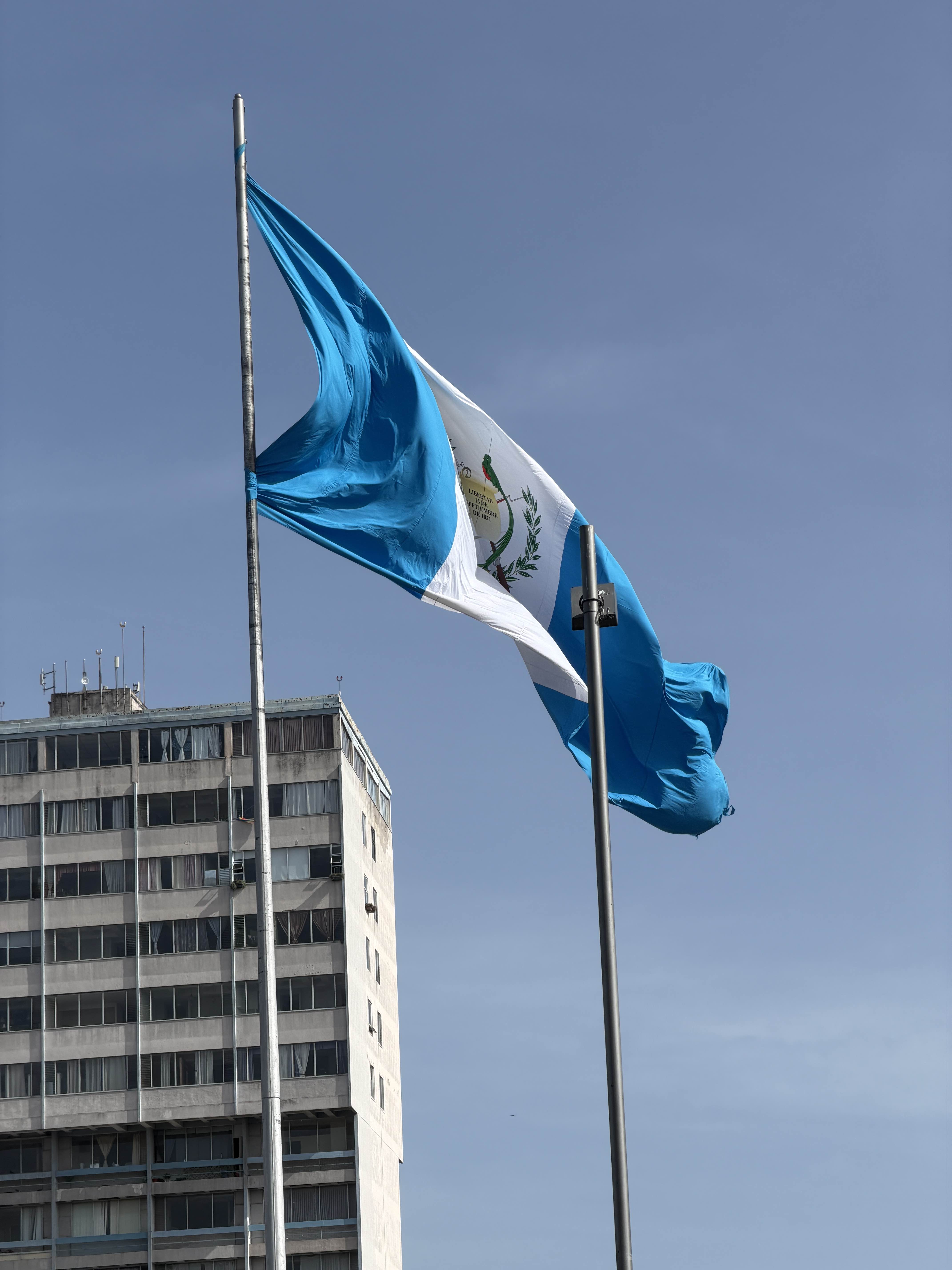 Guatemala Flag at the Parque Central in Guatemala City