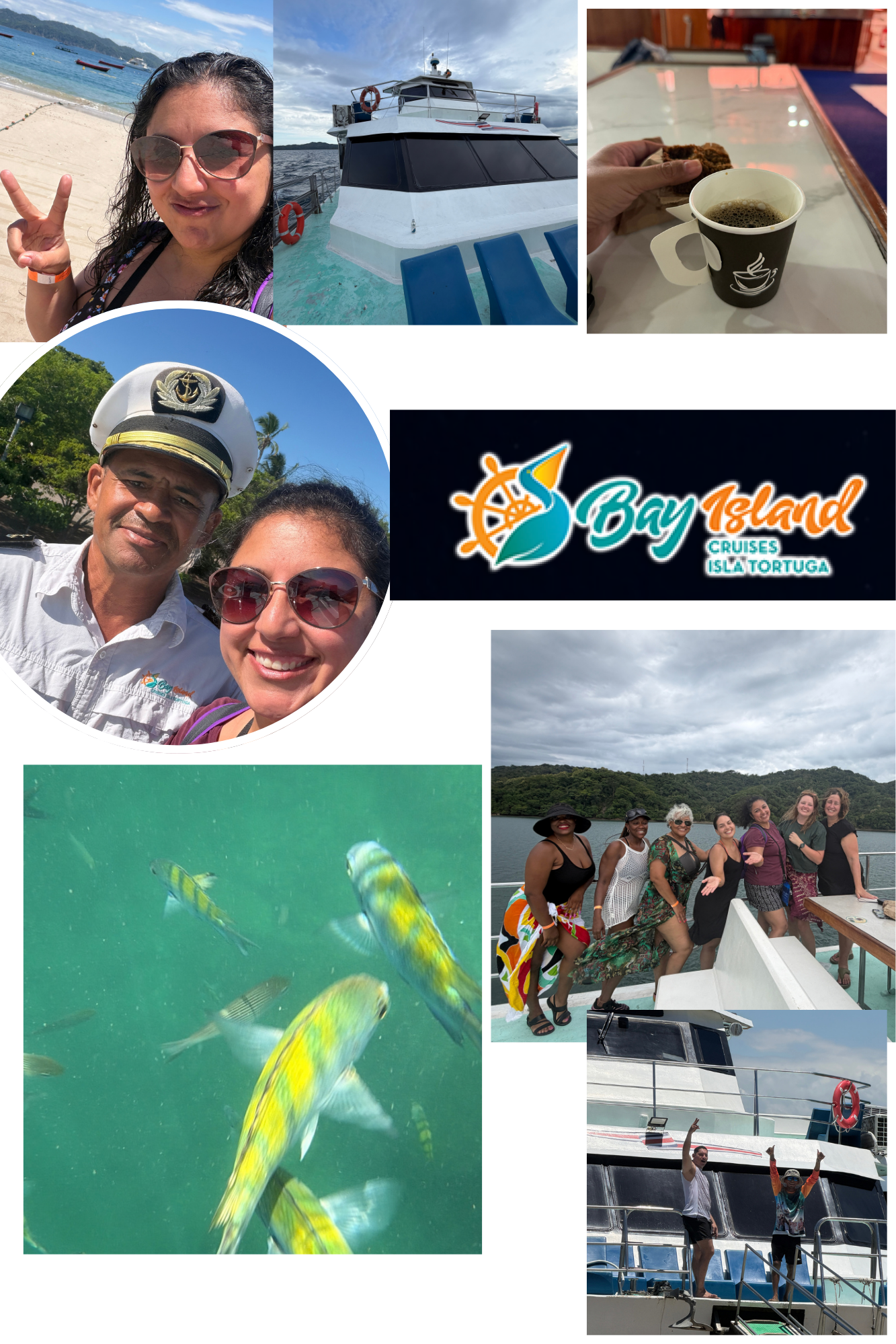 Bay Island Cruises catamaran sailing along the Costa Rica coastline