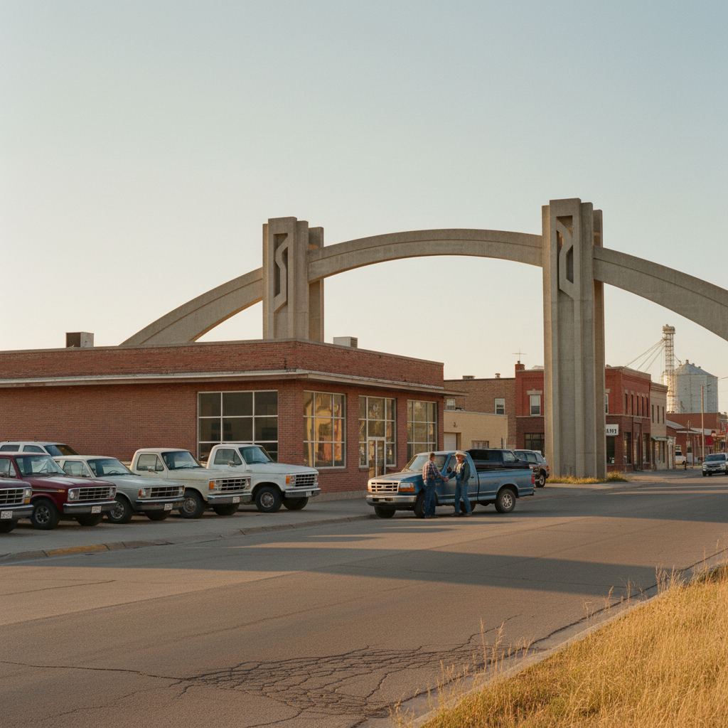 Salesperson and customer shaking hands beside a truck at a Moose Jaw, Saskatchewan dealership lot