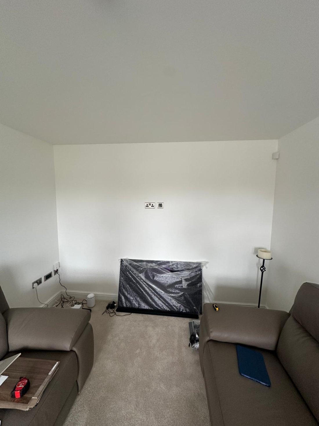 BEFORE — new build, blank wall