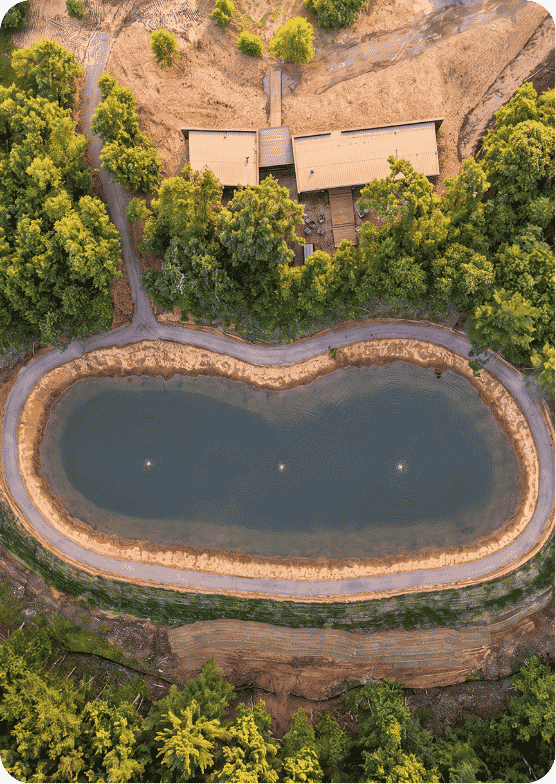 Private pond on the property
