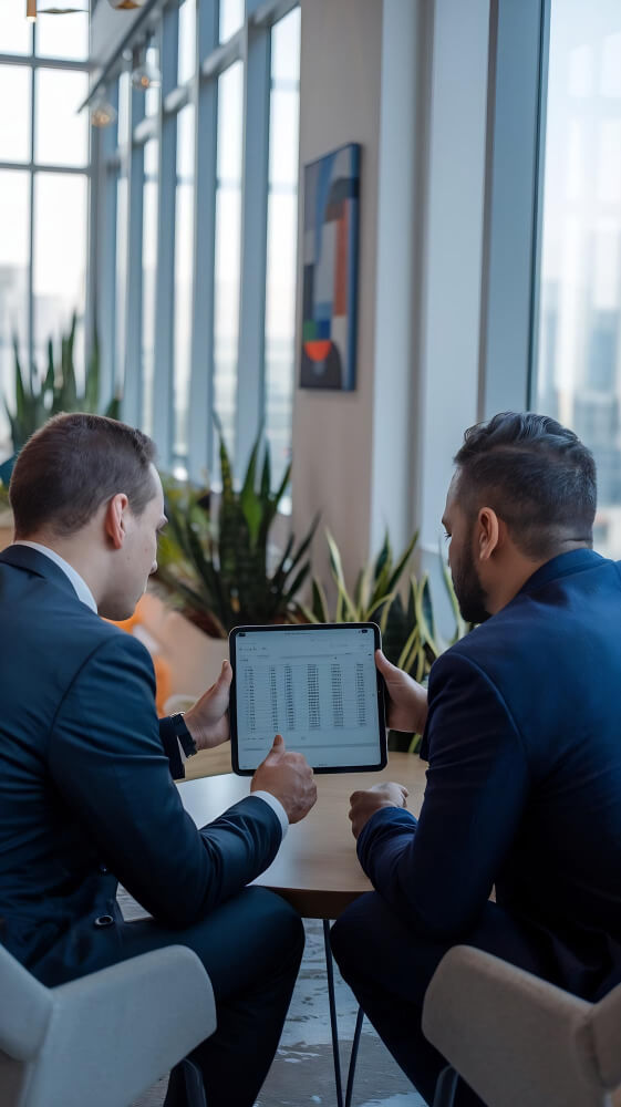 Bróker de seguros atendiendo una oportunidad comercial
