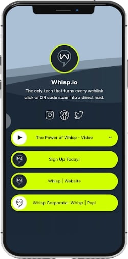 For realtors and sales people, use a Whisp digital card to exchange information in person and start a 2-way SMS conversation with out any lead lag time.
