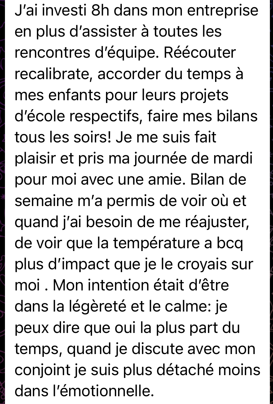 Témoignage RECALIBRATEº VIP 11