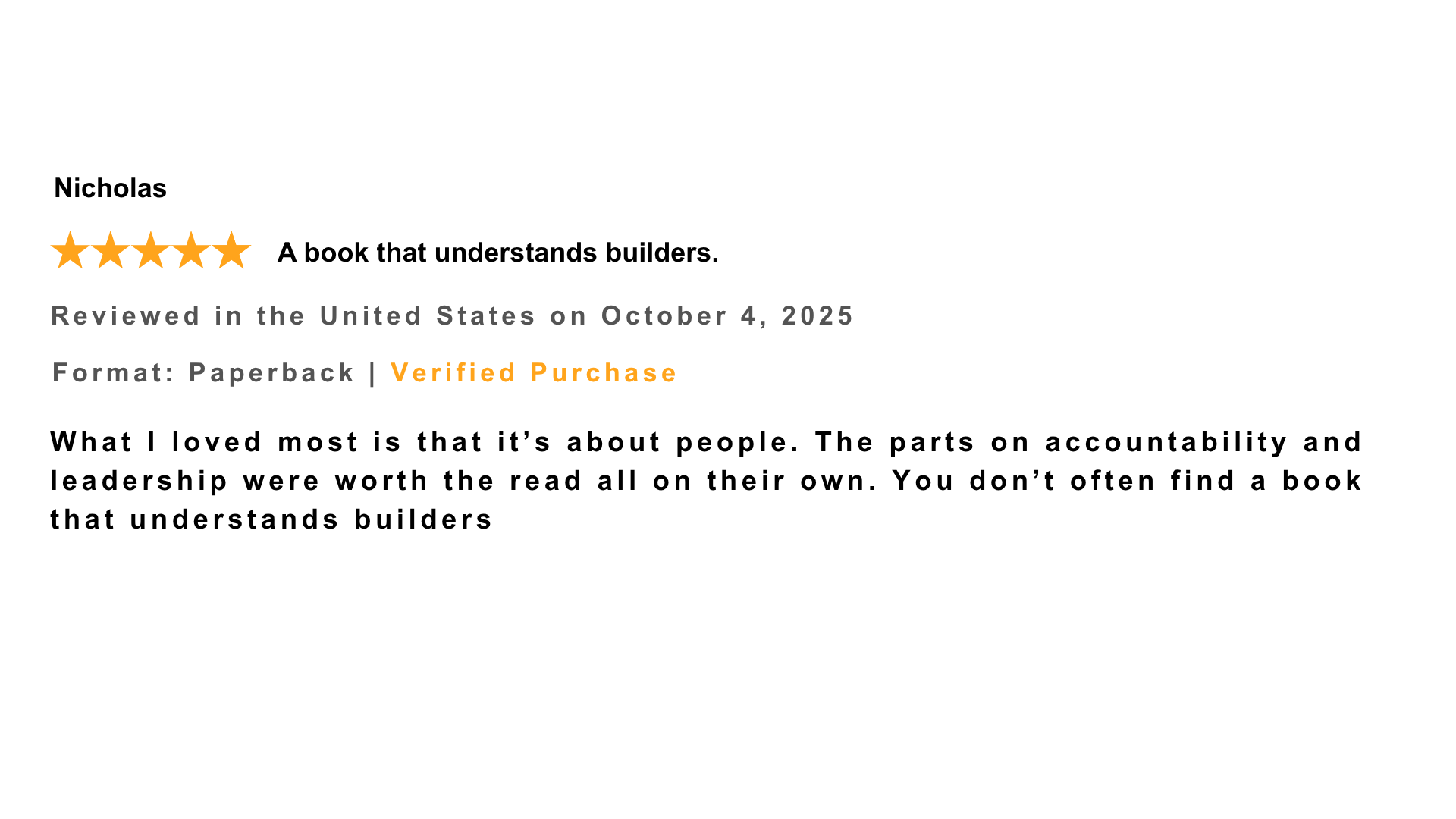 5 star review