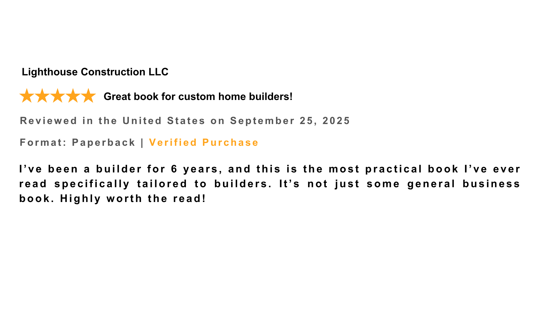5 star review