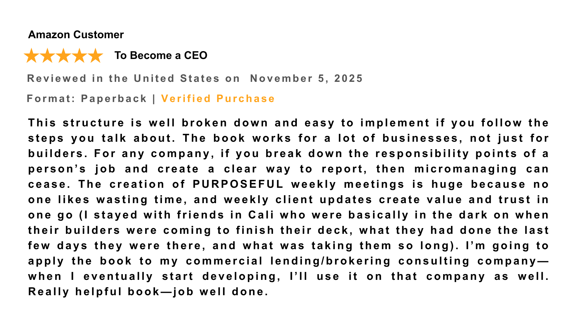 5 star review
