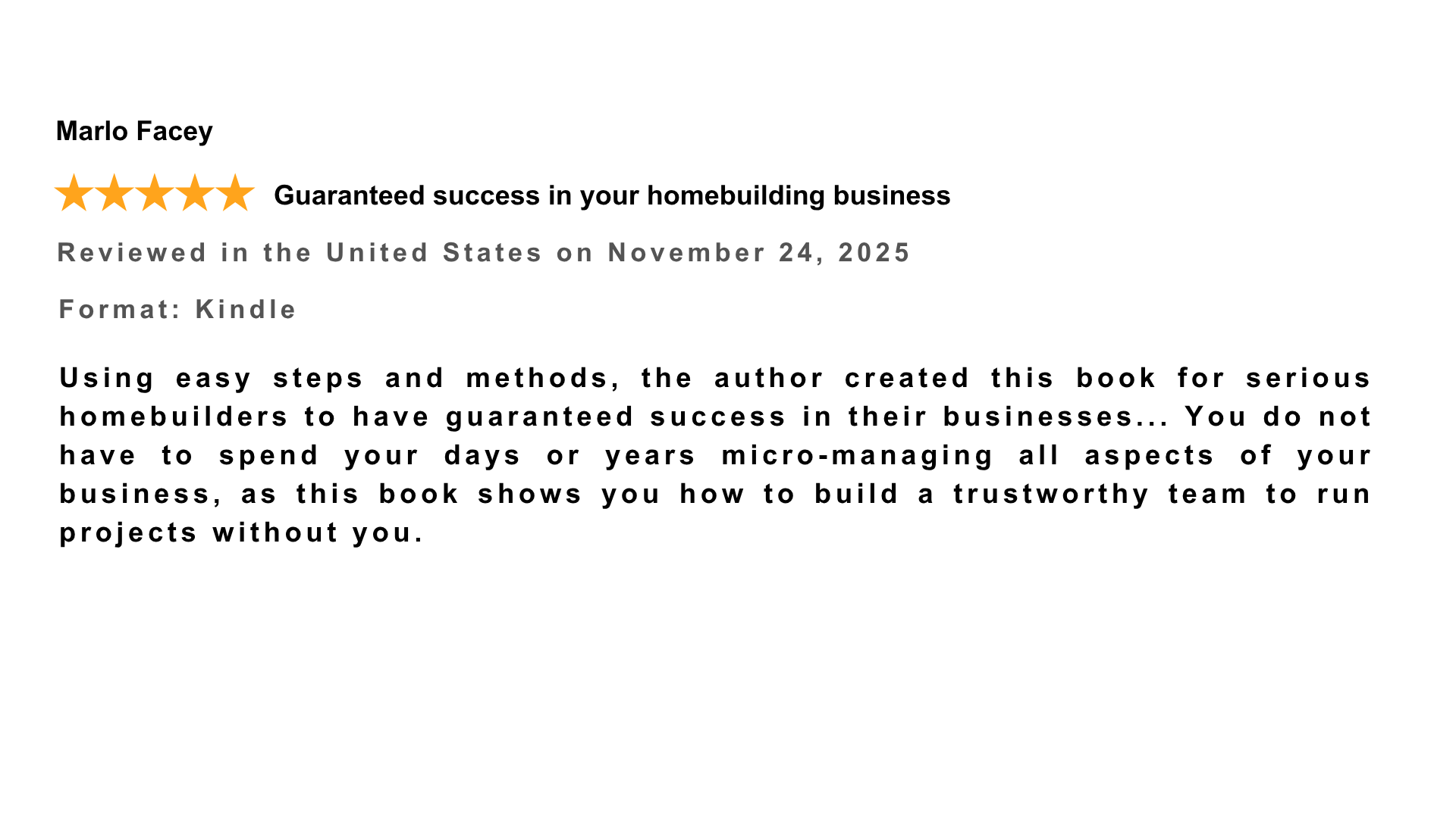 5 star review