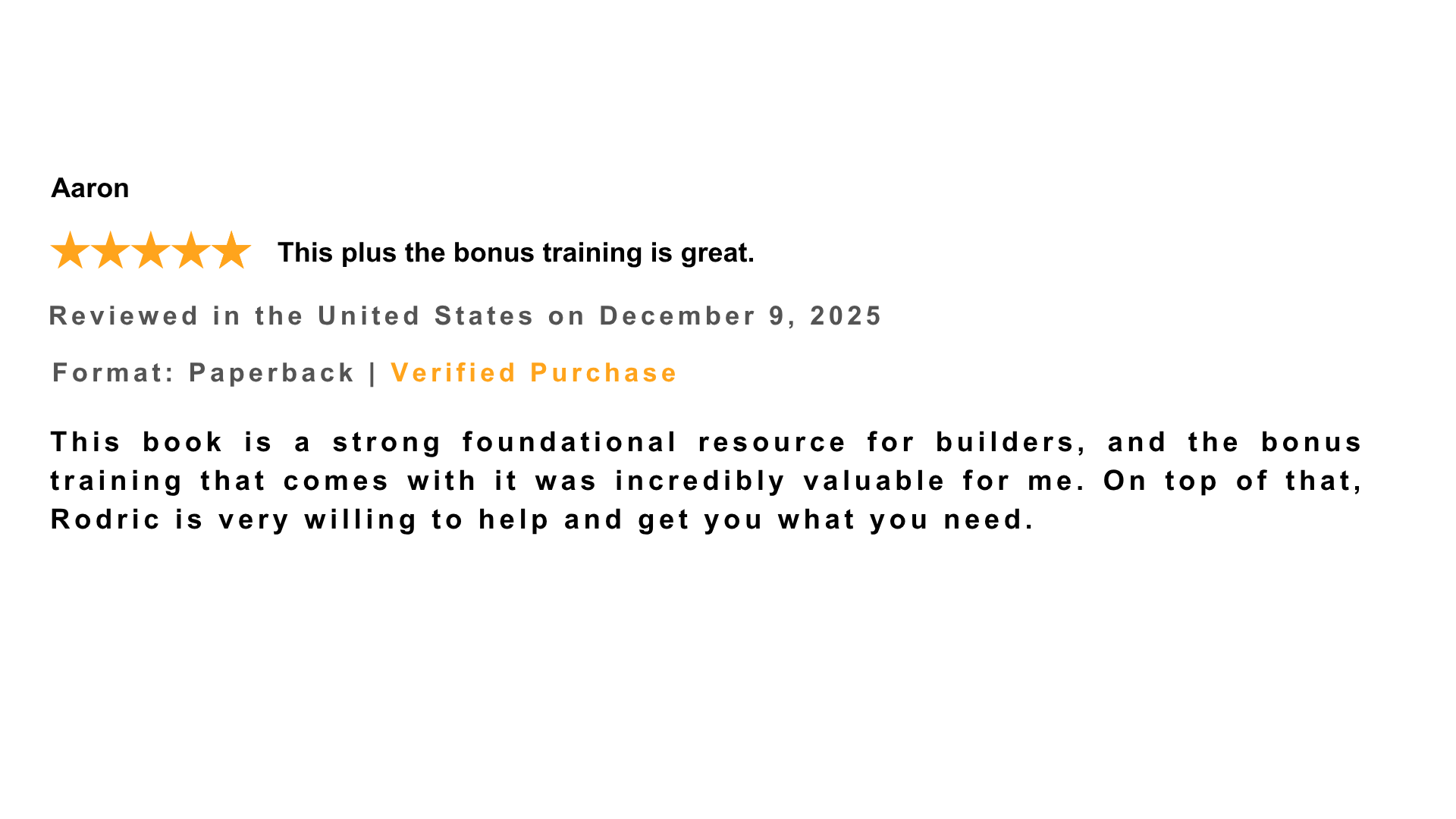5 star review