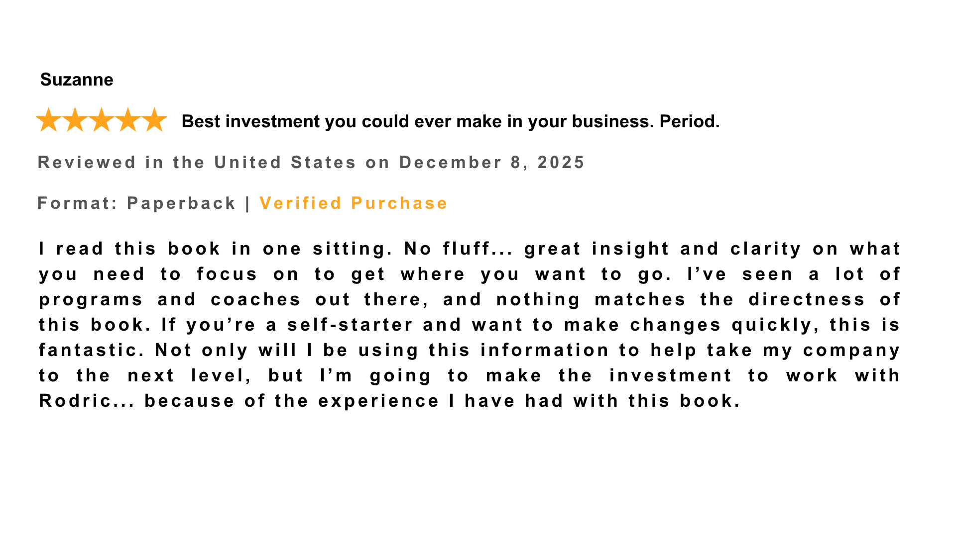 5 star review