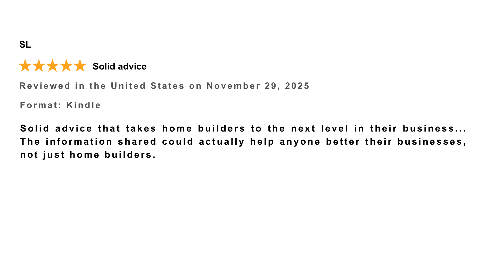 5 star review