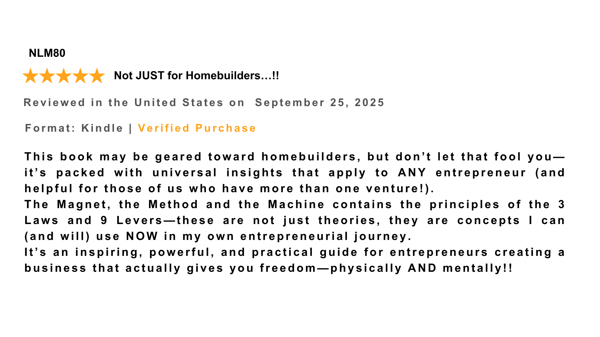 5 star review