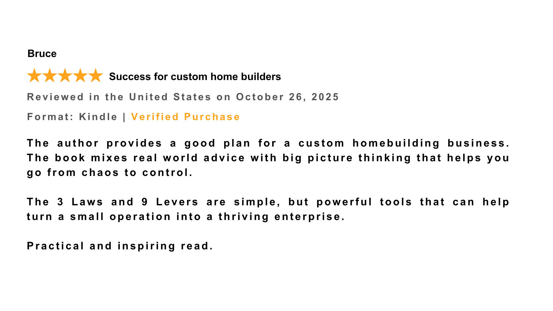 5 star review