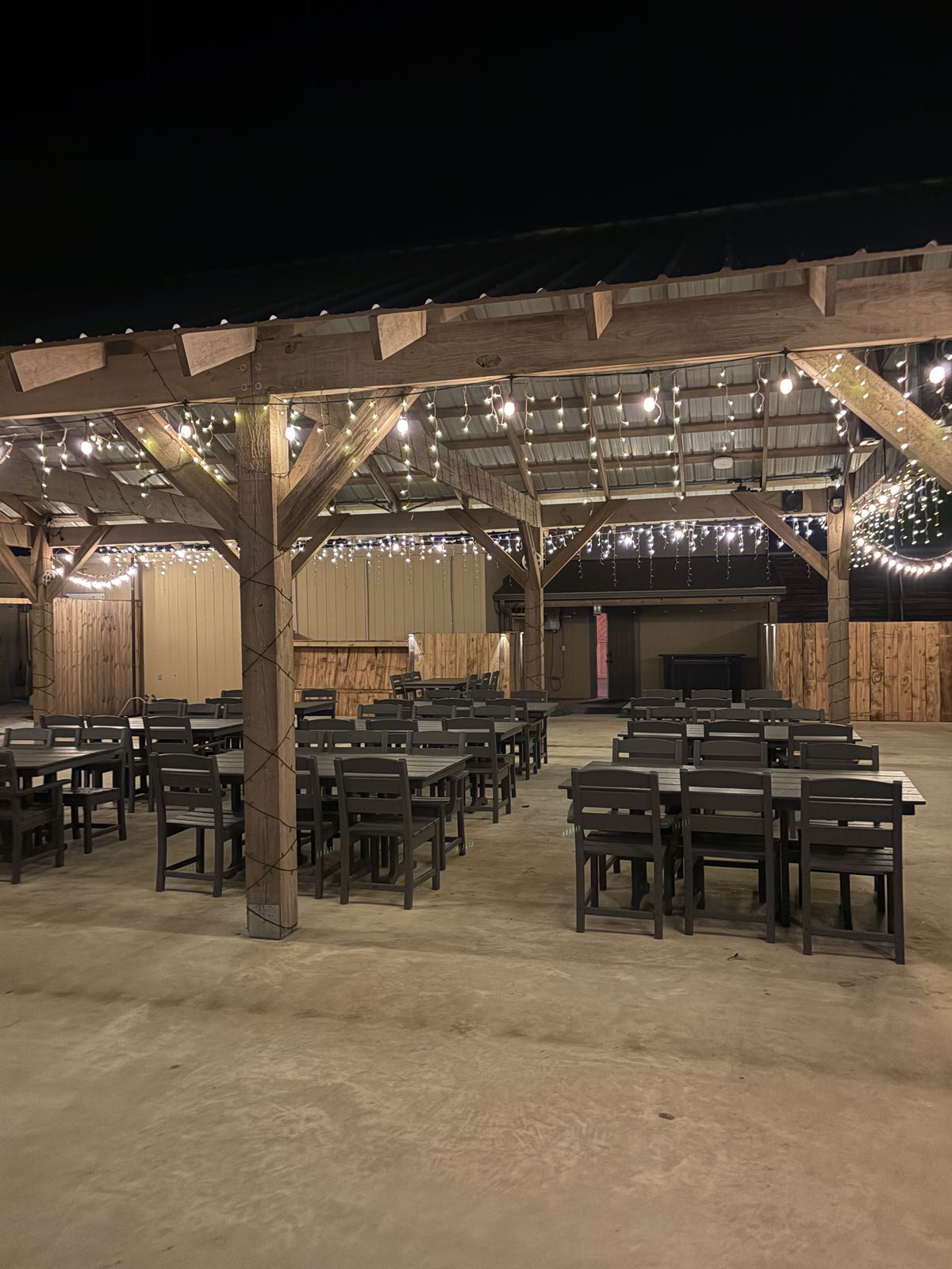 The string-lit pavilion at Haifa's at night