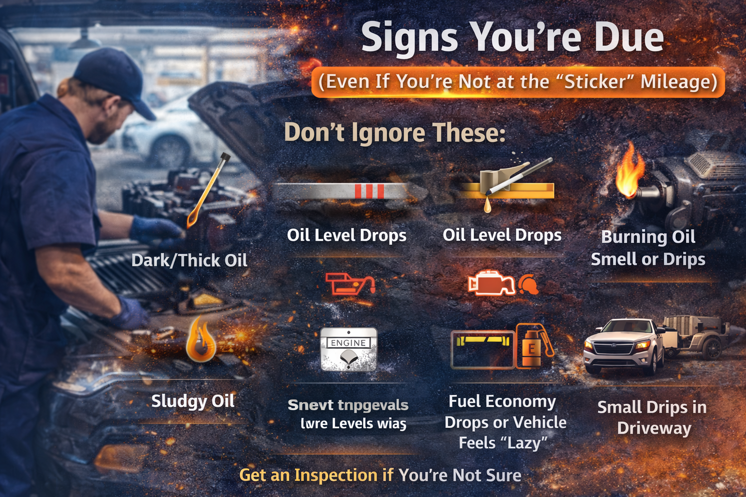 Signs You’re Due (Even If You’re Not at the “Sticker” Mileage) Signs You’re Due (Even If You’re Not at the “Sticker” Mileage)
