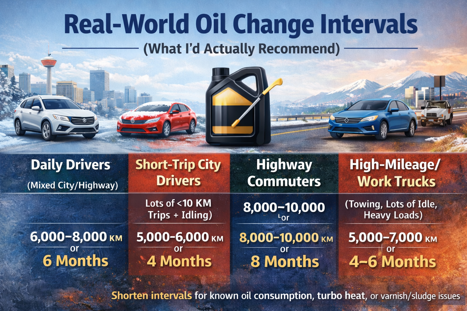 Real-World Oil Change Intervals (What I’d Actually Recommend) Real-World Oil Change Intervals (What I’d Actually Recommend)