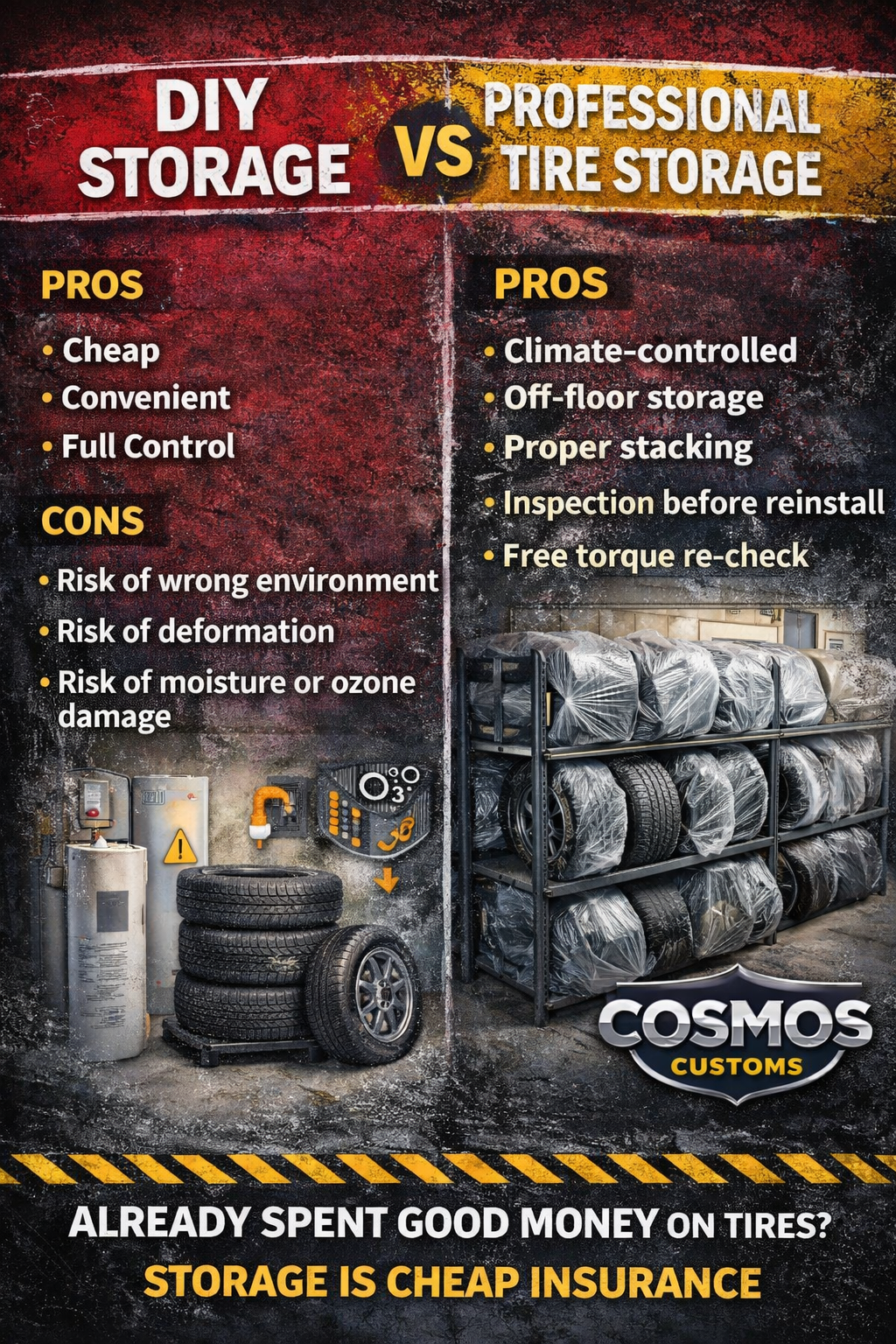 DIY Storage vs Professional Tire Storage