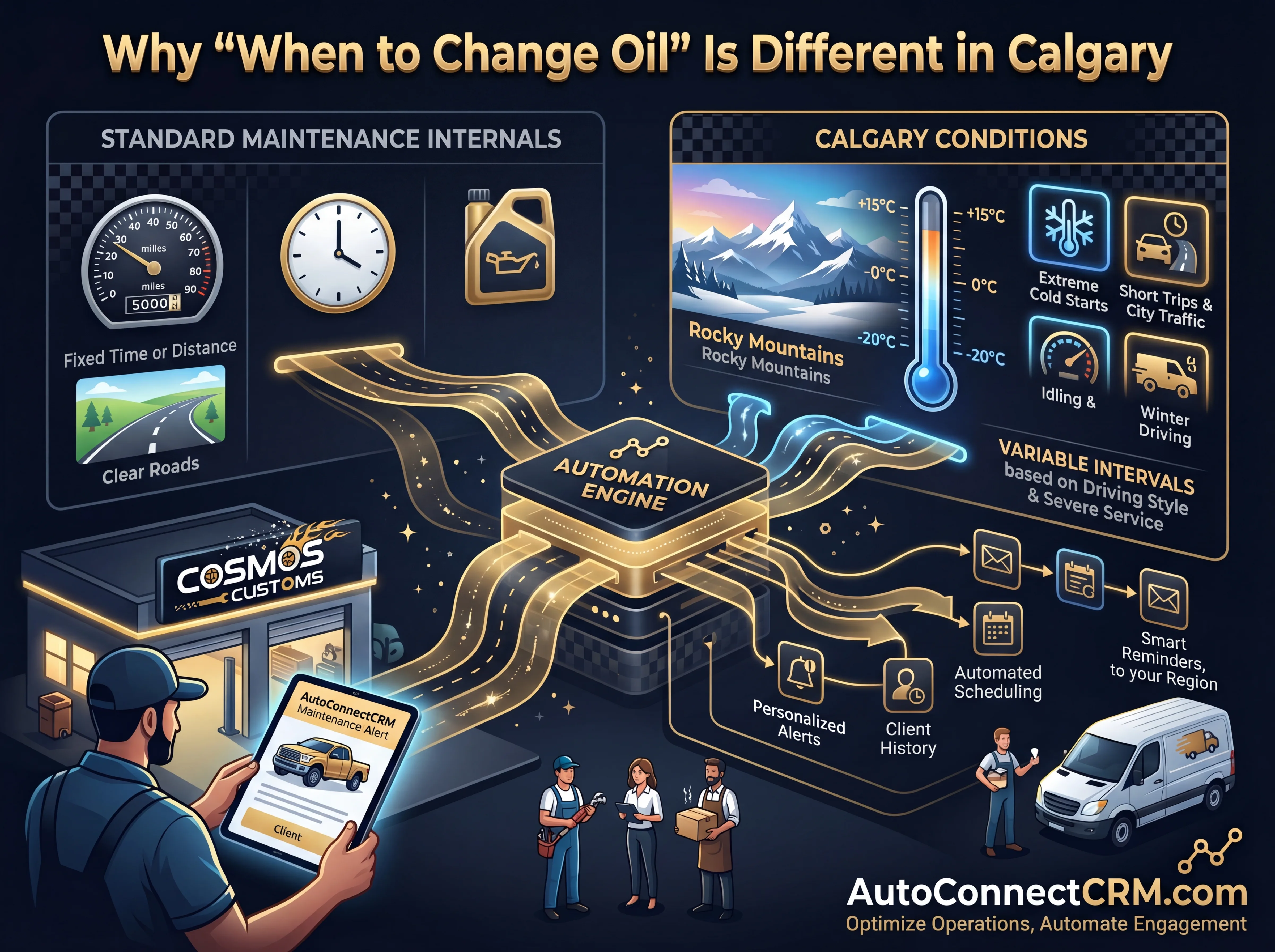 Why “When to Change Oil” Is Different in Calgary