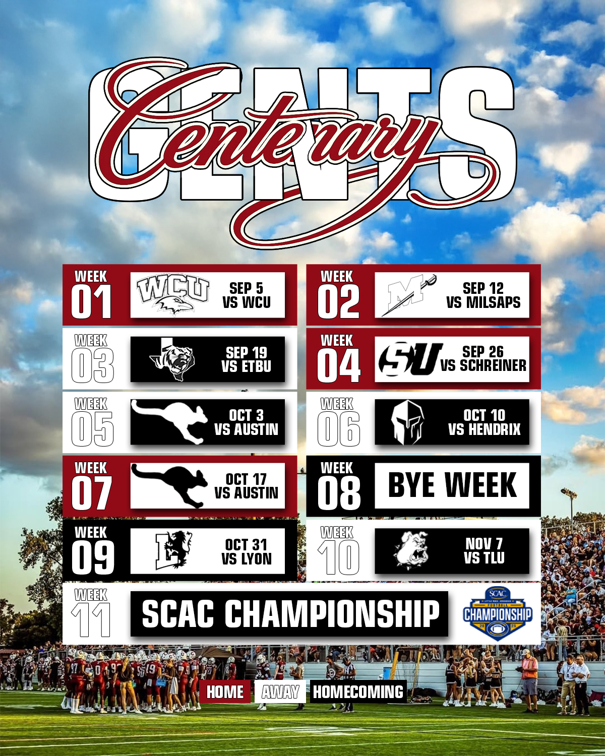Centenary Schedule Release