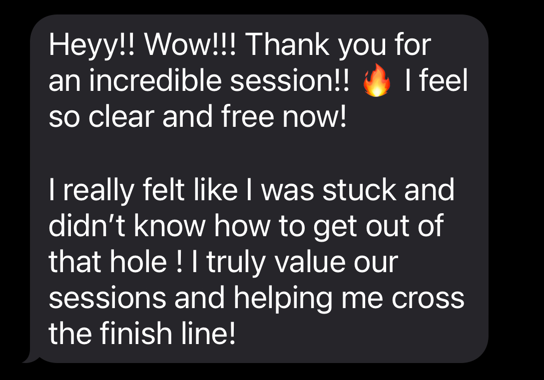 Client text message testimonial