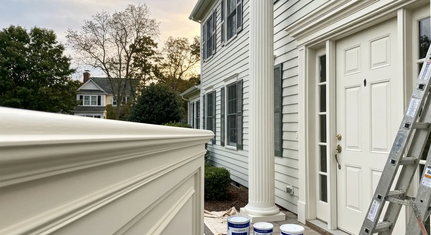 Exterior painting work on a colonial in Chatham