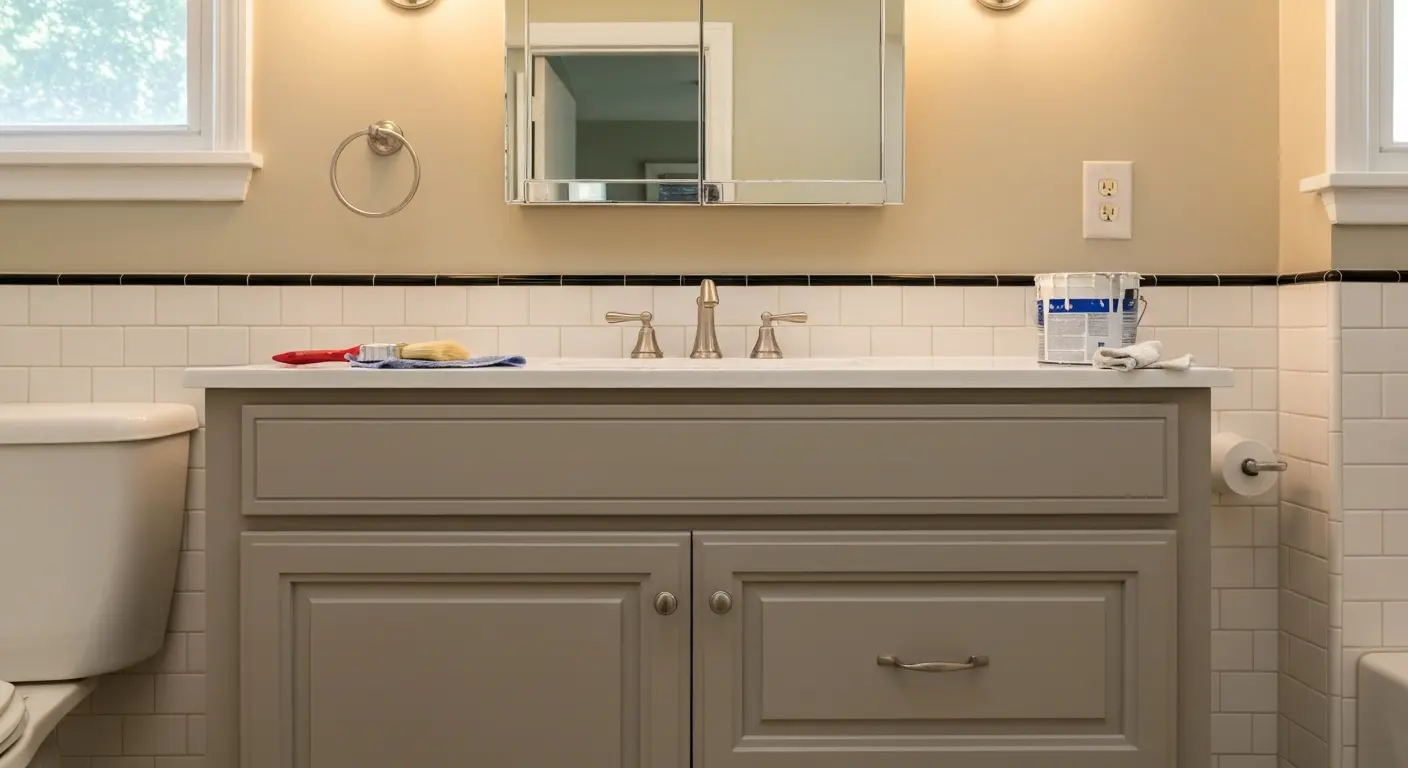 Bathroom vanity cabinet painting