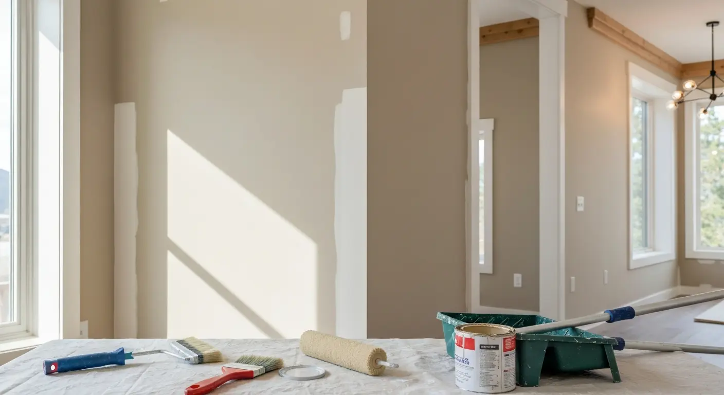 Interior wall painting with neutral finish
