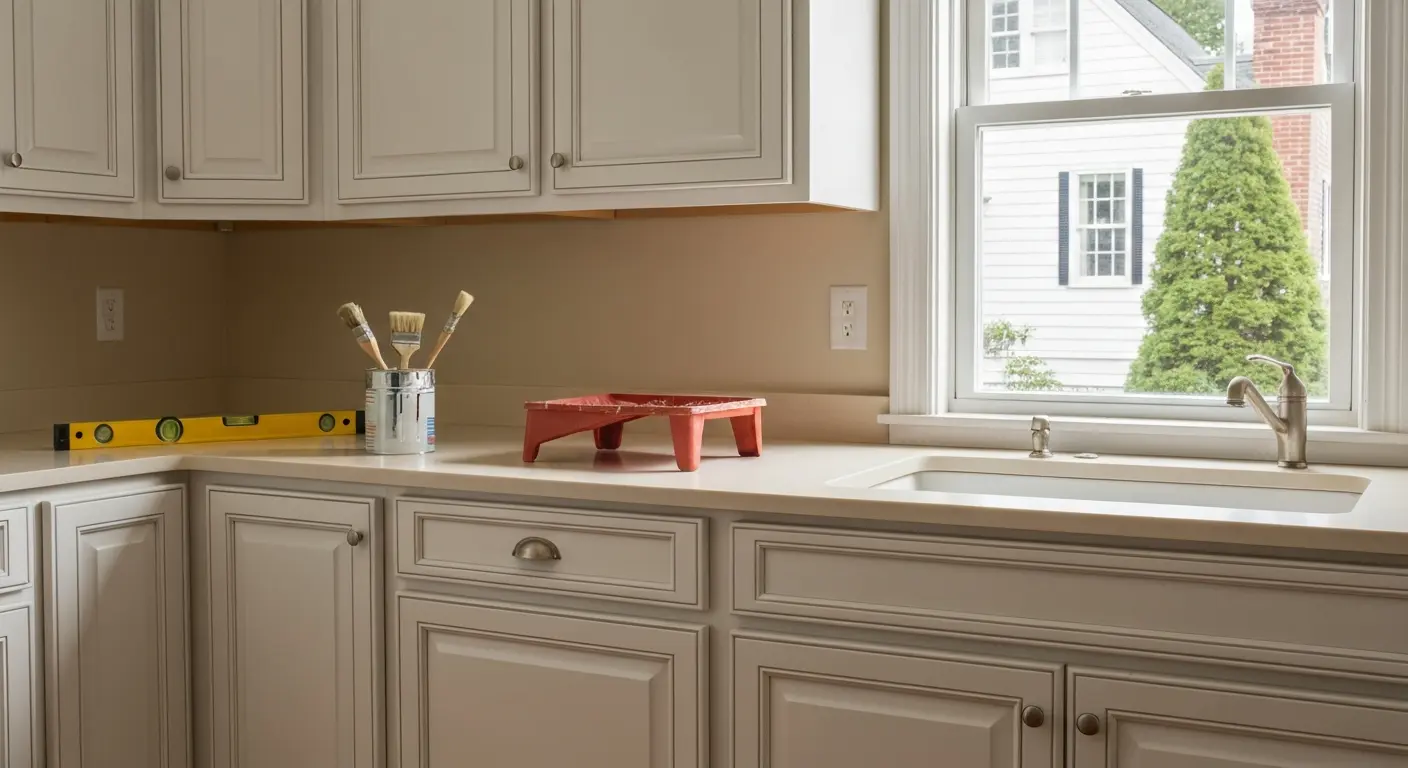 Kitchen cabinet painting project