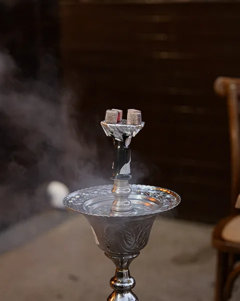 Shisha pipe smoking in the courtyard