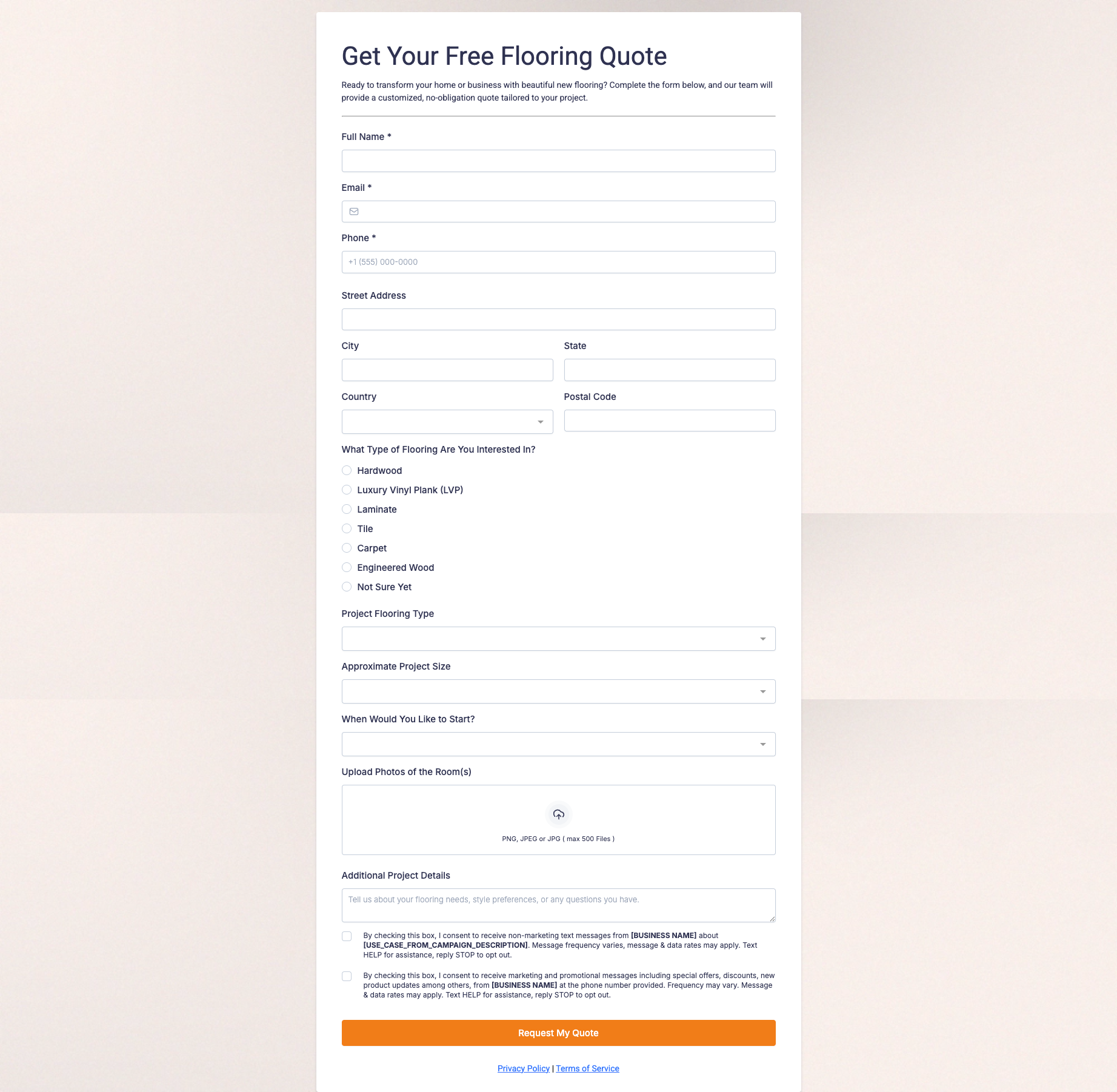 Flooring Quote - Classic - Form