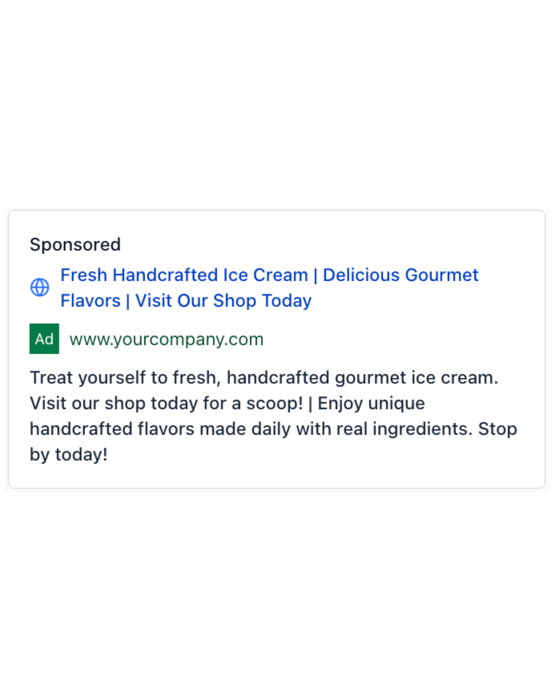 Ice Cream Shop - Google Ad