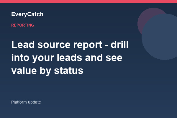 Lead source report - drill into your leads and see value by status
