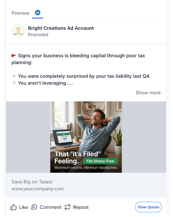 Tax Specialist - LinkedIn Ad