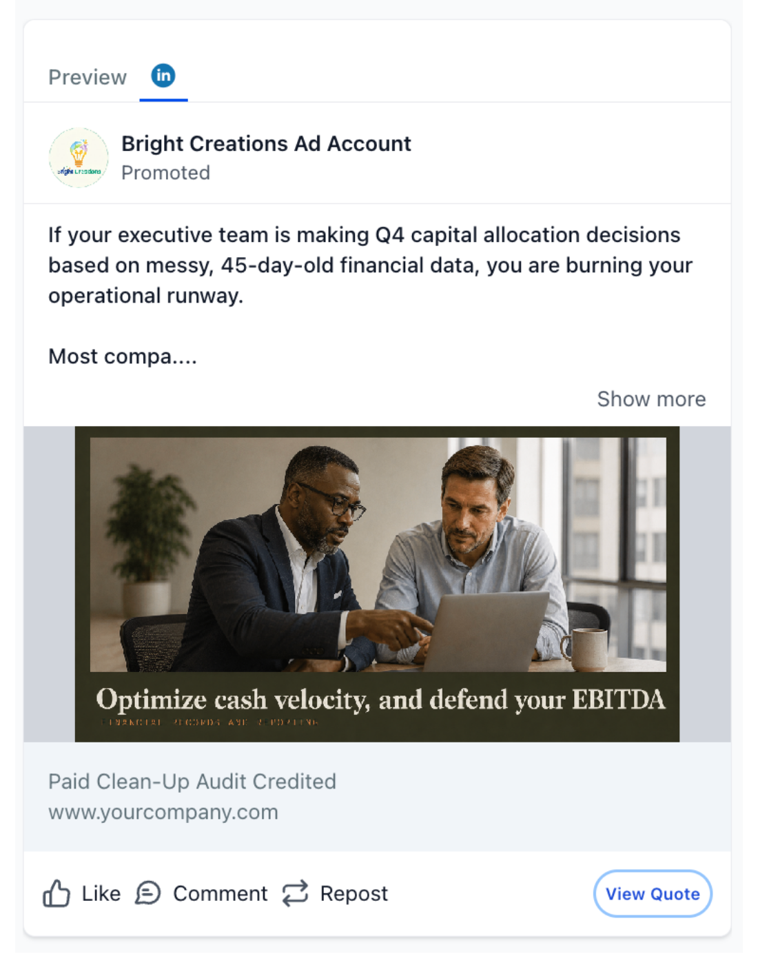 Finance Record Keeper - LinkedIn Ad