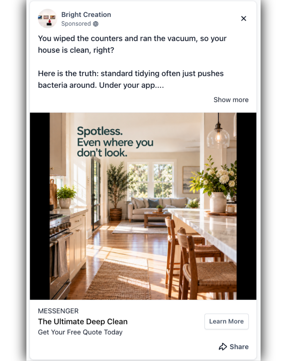 Housekeeping Services - Facebook Ad