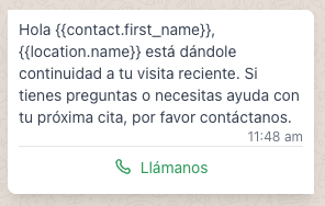 quiropractico - WhatsApp Message