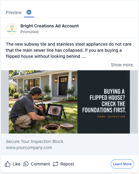 Real Estate Inspector - LinkedIn Ad