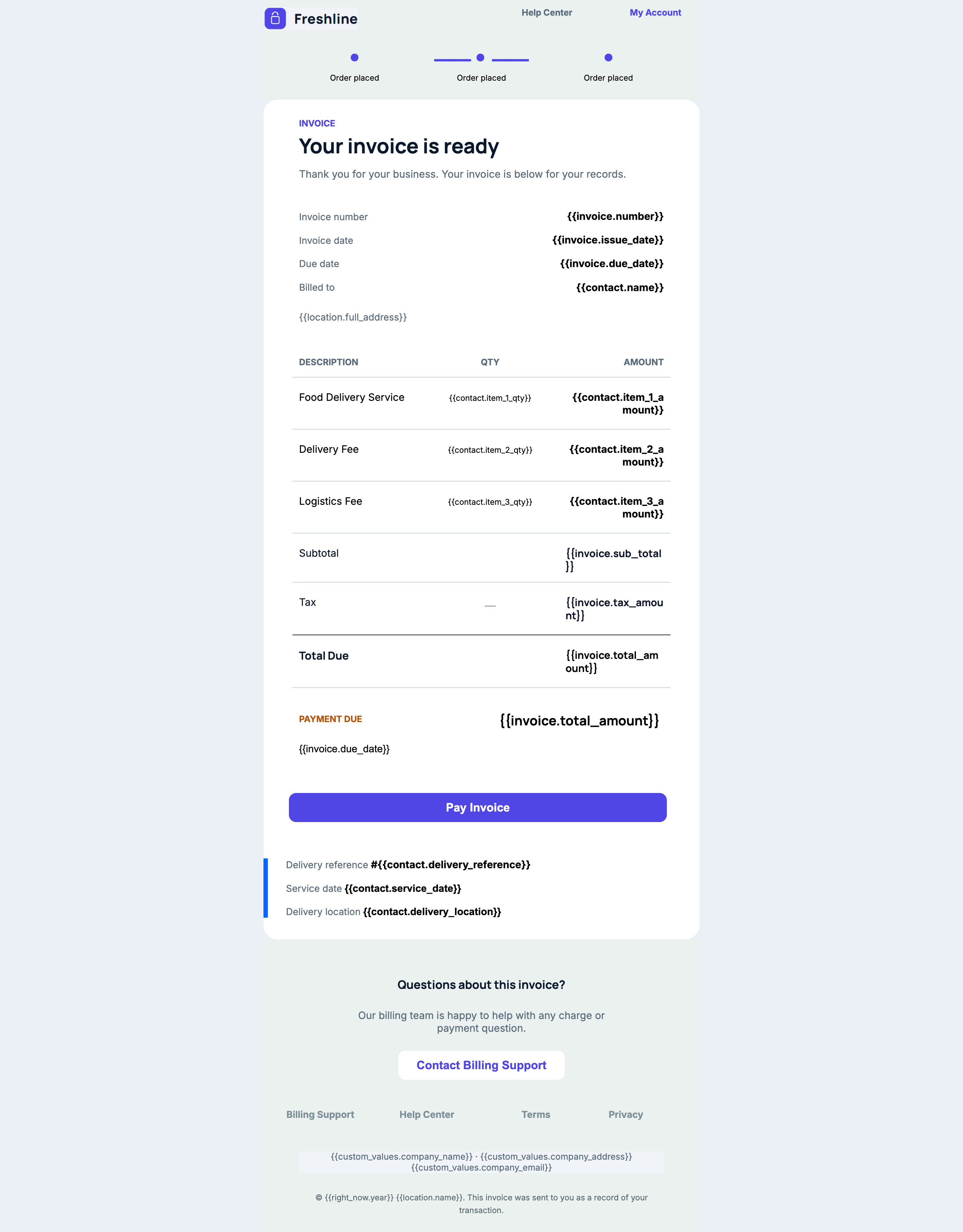 Food Delivery & Logistics - Email