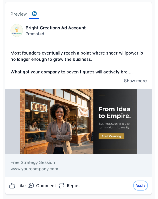 Business Coach - LinkedIn Ad
