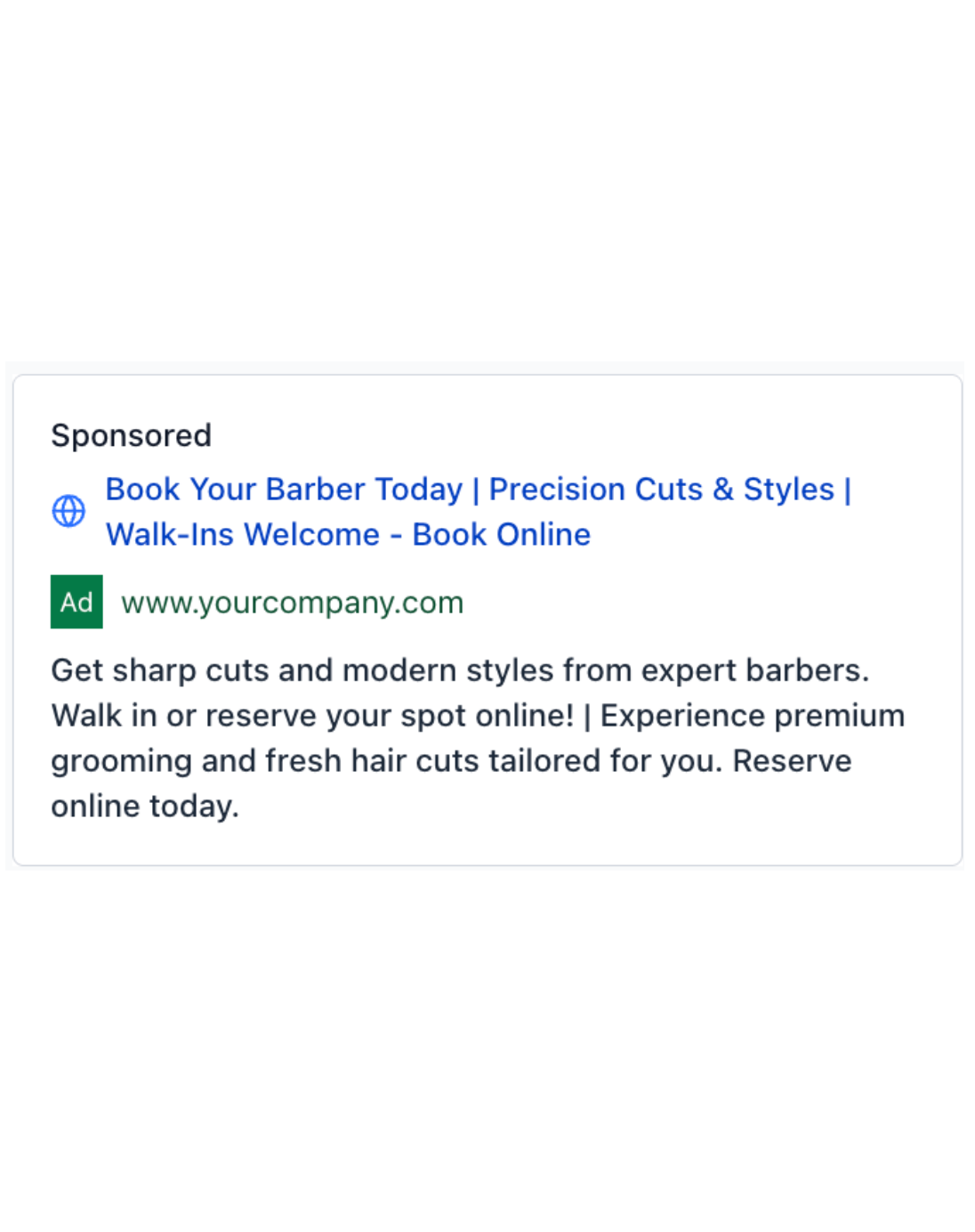 Barber Shop - Google Ad