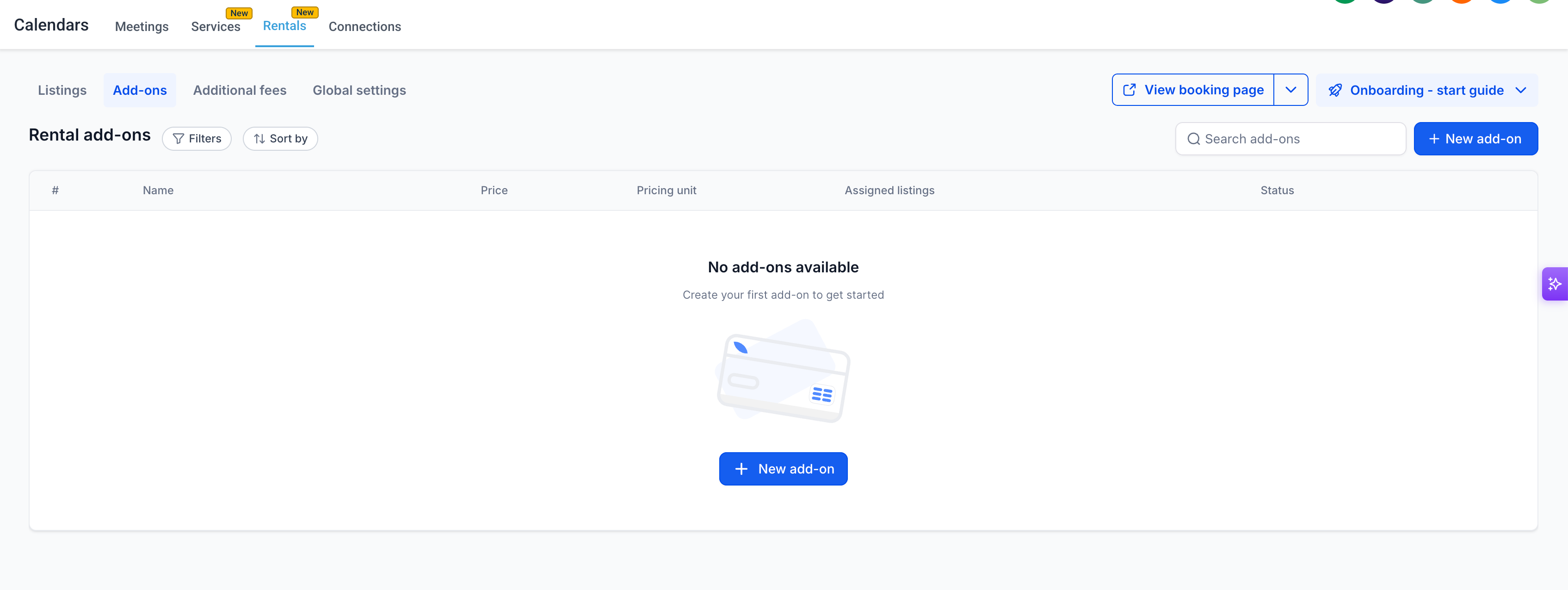 add-ons tab