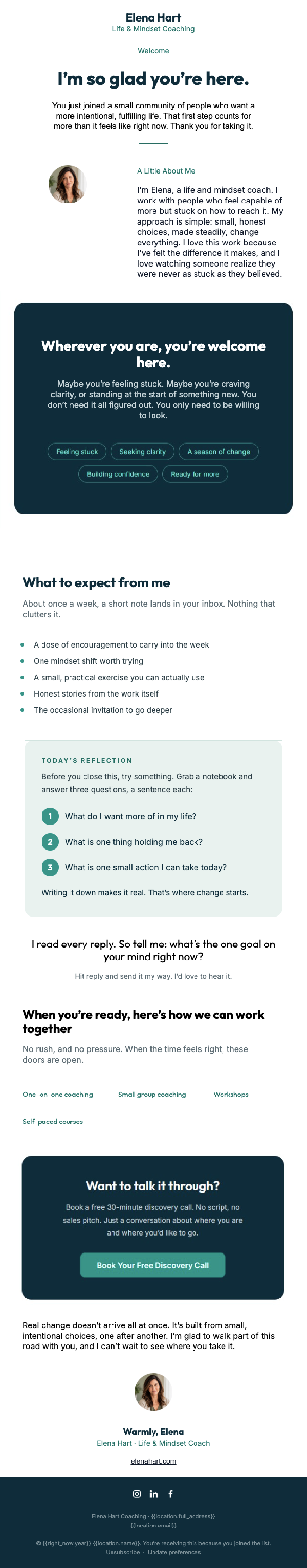 Personal Development Coach - Email