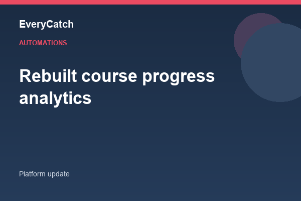 Rebuilt course progress analytics