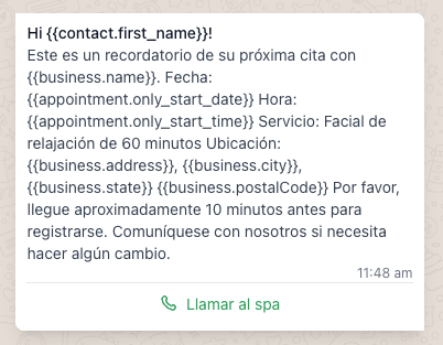 spa_de_dia - WhatsApp Message