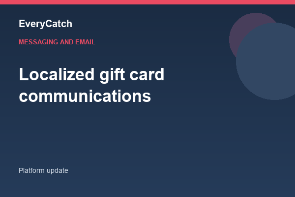Localized gift card communications
