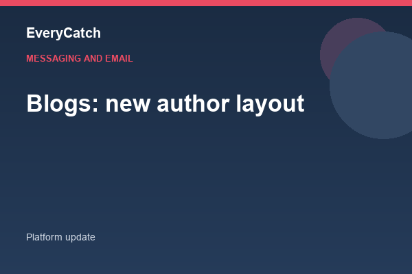 Blogs: new author layout