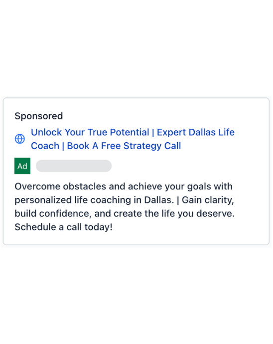 Personal Development Coach - Google Ad
