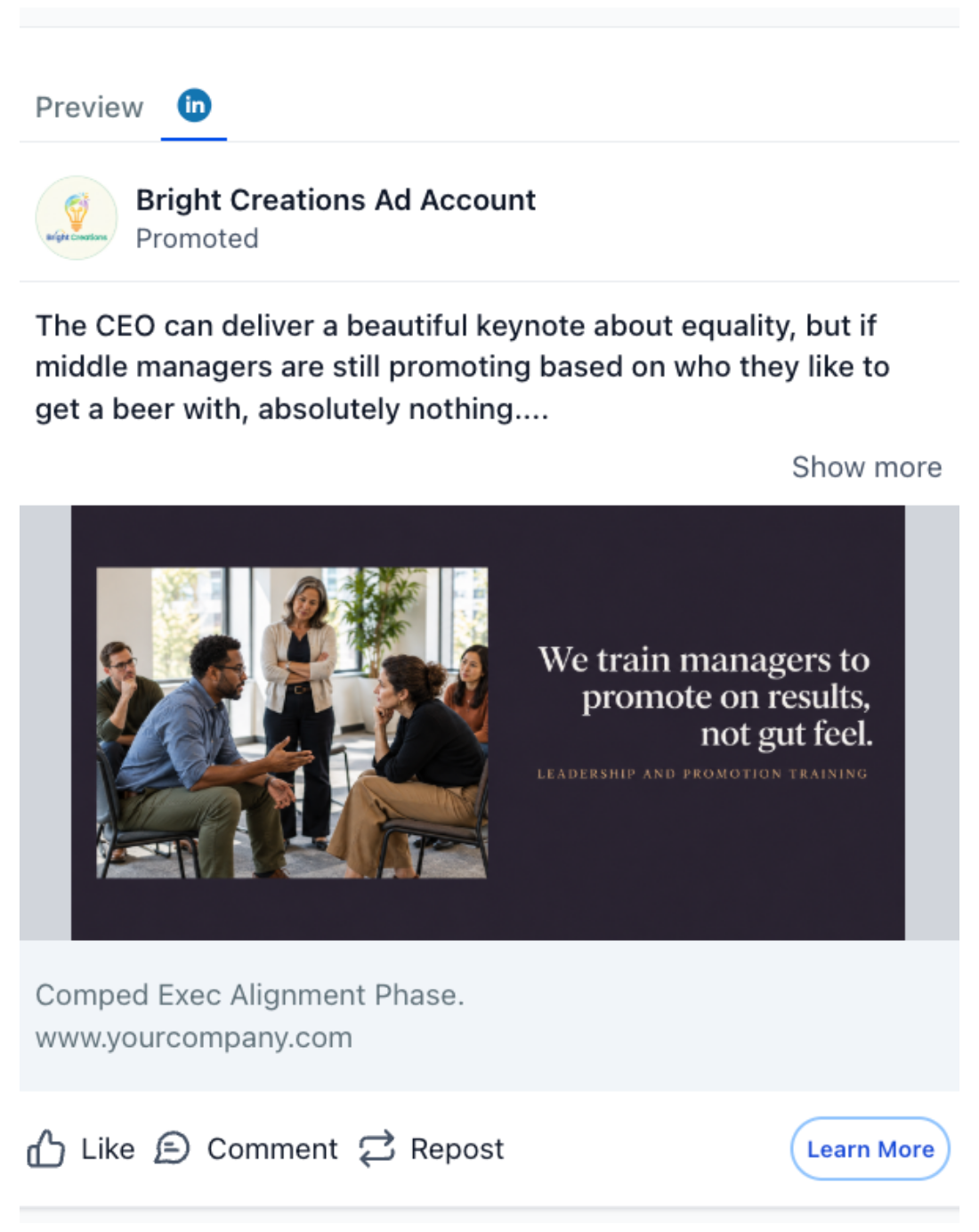Diversity, Equality & Inclusion Consultant - LinkedIn Ad (1)
